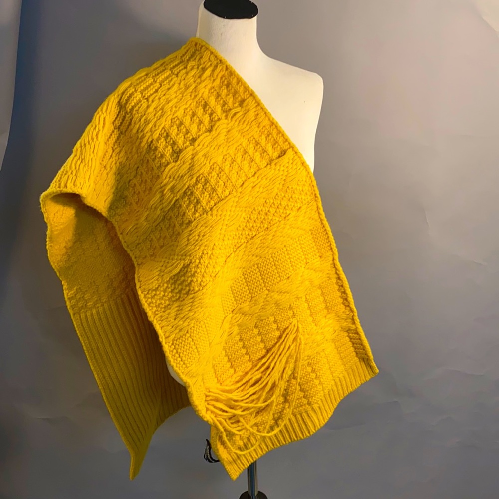 Calvin Klein/Raf Simons yellow deconstructed blanket scarf